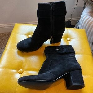 Black sued ankle boots